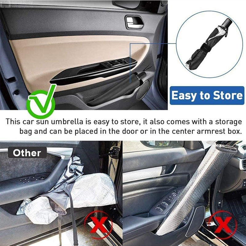 Foldable Car Windshield Sunshade Umbrella Heat Shield UV Protection For Front Windshield Interior Protection